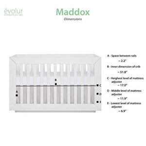 Dream On Me Evolur Maddox Modern Crib, Weathered White