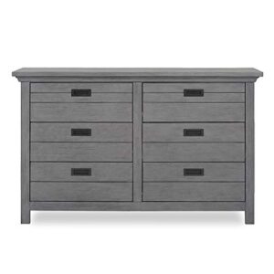 evolur waverly double dresser, rustic grey , 54x20.25x33 inch (pack of 1)