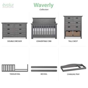 Evolur Waverly Double Dresser, Rustic Grey , 54x20.25x33 Inch (Pack of 1)