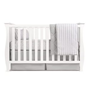 ely's & co. baby crib bedding sets for boys and girls — 4 piece set includes crib sheet, quilted blanket, crib skirt and baby pillowcase — grey bamboo design