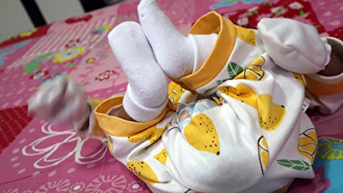 RATIVE Newborn Thick Terry Turn Cuff Socks for Baby Boy and Girl (0-3 months, 12-pairs/white)