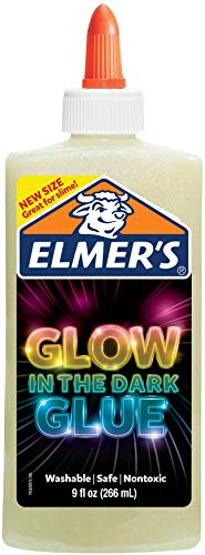 Elmer's Magical Liquid Slime Activator (8.75 fluid ounces) and Elmer's Glow in the Dark Liquid Glue, Great for Making Slime, Washable, Assorted Colors, 5 Ounces Each