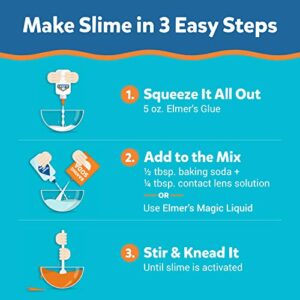 Elmer's Magical Liquid Slime Activator (9 fluid ounces) and Elmer's Glow in the Dark Liquid Glue, Great for Making Slime, Washable, Assorted Colors