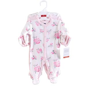 Hudson Baby Unisex Baby Cotton Sleep and Play Basic Pink Floral, Preemie