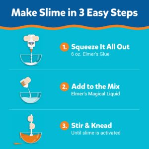 Elmer's Glitter Slime Kit, Liquid Glitter Glue, Assorted Colors, with Glue Slime Activator, 4 Count