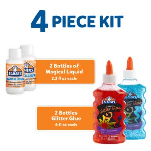 Elmer's Glitter Slime Kit, Liquid Glitter Glue, Assorted Colors, with Glue Slime Activator, 4 Count