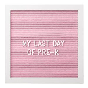 Pearhead Classic Wooden Letterboard, Baby Keepsake Photo Prop, Pink Felt Letterboard Keepsake For Milestones, Baby Girl Nursery Decor, Baby Announcement Prop, 294 Letters