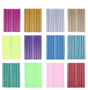 petift colored glitter hot glue sticks,hot melt adhesive glue sticks mini size 0.27 inch by 3.93 inch,12 color 120 pcs for arts crafts, diy, home general repair, crafting project, holiday ornament