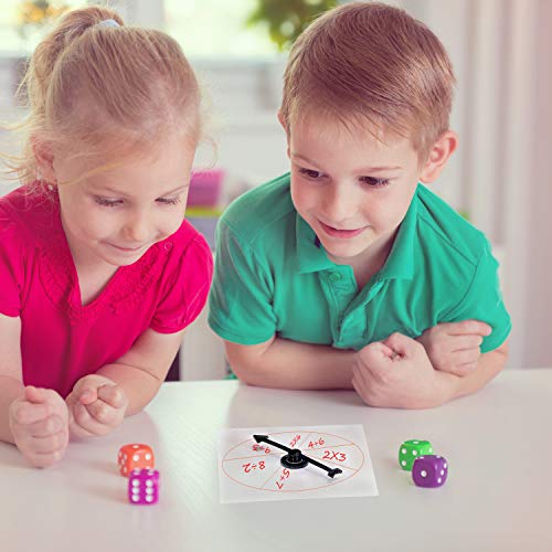 Gejoy 10 Pack Transparent Spinners Dry Erase Math Game Spinner with Rotating Arrow
