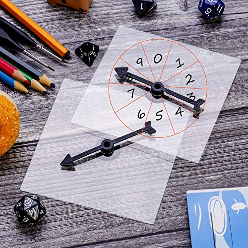 Gejoy 10 Pack Transparent Spinners Dry Erase Math Game Spinner with Rotating Arrow