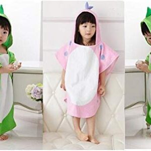 Maleroads Soft Cotton Baby Bath Towel Beach Towel Bathrobe for Kids 0-4 Years (Green Dinosaur, 21.545inch)