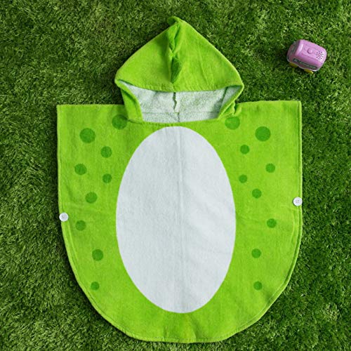 Maleroads Soft Cotton Baby Bath Towel Beach Towel Bathrobe for Kids 0-4 Years (Green Dinosaur, 21.545inch)