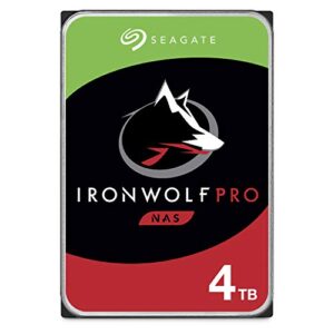 seagate ironwolf pro 4tb nas internal hard drive hdd – cmr 3.5 inch sata 6gb/s 7200 rpm 128mb cache for raid network attached storage, data recovery service – frustration free packaging (st4000ne001)