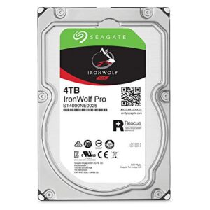 Seagate IronWolf Pro 4TB NAS Internal Hard Drive HDD – CMR 3.5 Inch SATA 6Gb/s 7200 RPM 128MB Cache for RAID Network Attached Storage, Data Recovery Service – Frustration Free Packaging (ST4000NE001)