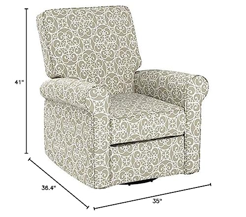 JC Home BT-R8389A30 Recliner, Gray and White