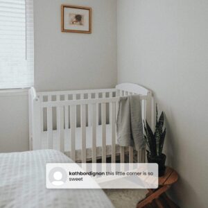 Delta Children Emery Mini Convertible Baby Crib with 2.75-inch Mattress, Grey