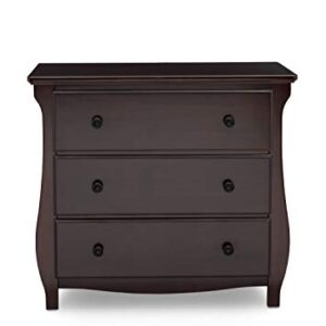 Delta Children Lancaster 3 Drawer Dresser with Changing Top, Greenguard Gold Certified, Dark Chocolate