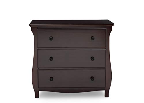 Delta Children Lancaster 3 Drawer Dresser with Changing Top, Greenguard Gold Certified, Dark Chocolate