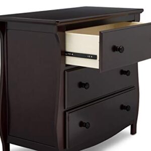 Delta Children Lancaster 3 Drawer Dresser with Changing Top, Greenguard Gold Certified, Dark Chocolate