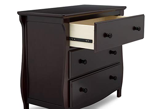 Delta Children Lancaster 3 Drawer Dresser with Changing Top, Greenguard Gold Certified, Dark Chocolate