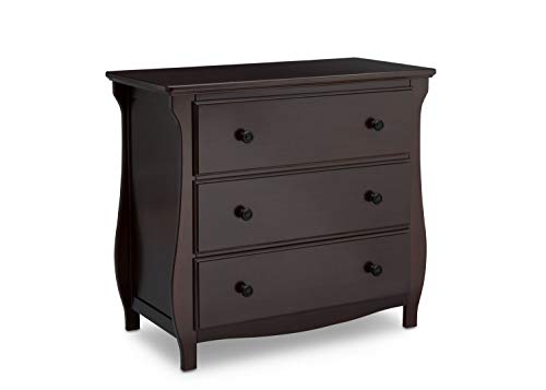 Delta Children Lancaster 3 Drawer Dresser with Changing Top, Greenguard Gold Certified, Dark Chocolate