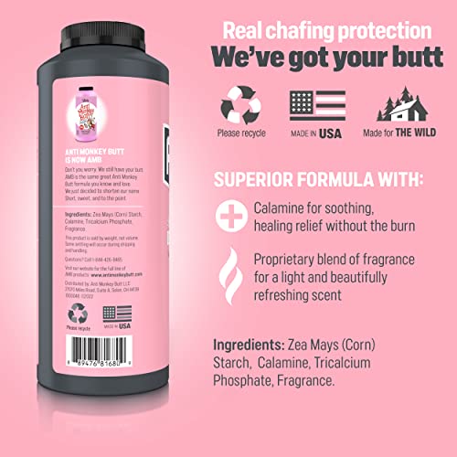 Anti Monkey Butt, Lady's Body Powder with Calamine, Prevents Chafing and Absorbs Sweat, Talc Free, 8 oz