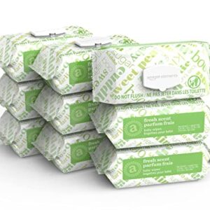 Amazon Elements Baby Wipes, Fresh Scent, White, 810 Count (9 Packs of 90) (Previously 720 Count)