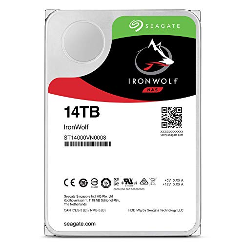 Seagate IronWolf 14TB NAS Internal Hard Drive HDD – CMR 3.5 Inch SATA 256MB Cache for RAID Network Attached Storage – Frustration Free Packaging (ST14000VN0008)