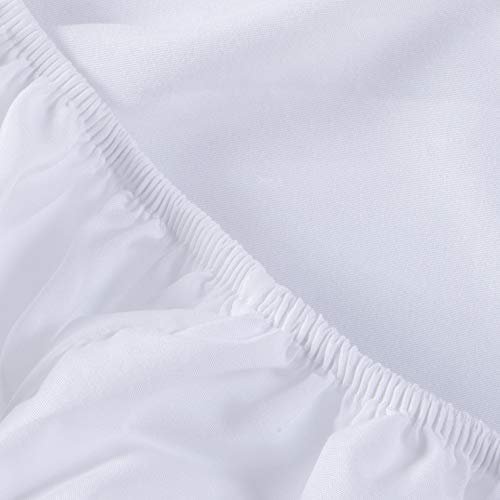 NTBAY 3-Piece Microfiber Toddler Sheet Set, Solid Crib Fitted Sheet Flat Sheet and Envelope Pillowcase, Baby Bedding Sheet & Pillowcase Sets, White