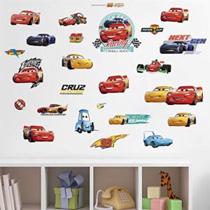 ufengke Cars Racing Story Wall Stickers DIY Removable Vinyl Peel and Stick Wall Decals for Nursery Boy's Room Bedroom