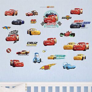 ufengke Cars Racing Story Wall Stickers DIY Removable Vinyl Peel and Stick Wall Decals for Nursery Boy's Room Bedroom