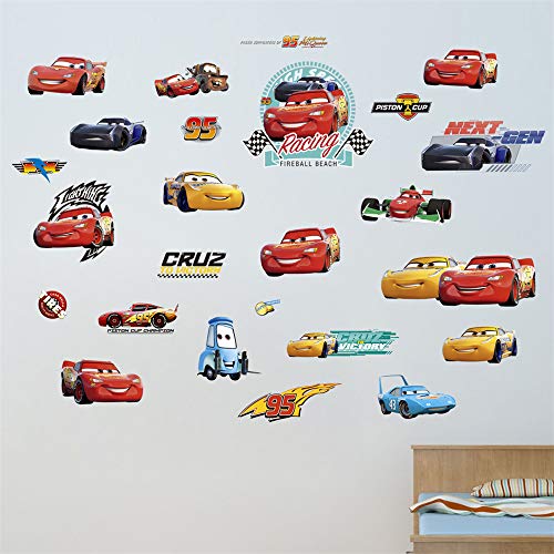 ufengke Cars Racing Story Wall Stickers DIY Removable Vinyl Peel and Stick Wall Decals for Nursery Boy's Room Bedroom