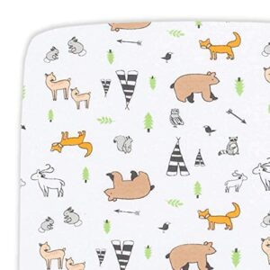 Cuddly Cubs Graco Pack n Play Fitted Sheet – Woodland Playard Sheet – Snuggly Soft Jersey Cotton Mini Crib Sheet for Boy, Girl – 1 Pc