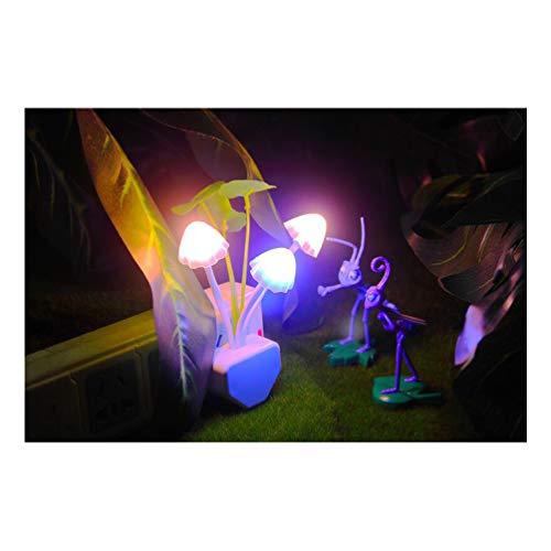 2 Pack Sensor LED Night Lights, Color Changing Plug-in Led Mushroom Dream Bed Lamp for Kids Children Adults, Dusk to Dawn Sensor Auto On/Off, Funny Wall Decor Gifts for Nursery Baby Bed Flower Lamp