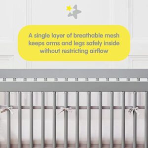 BreathableBaby Breathable Mesh Crib Liner - Deluxe Muslin Collection - White - Fits Full-Size Four-Sided Slatted and Solid Back Cribs - Anti-Bumper