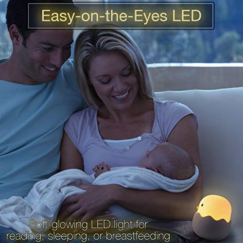 Night Light for Kids | Baby Nursery Lamp with Touch Controls | Cute Chick Bedside Nightlight for Nursing/Breastfeeding | USB Rechargeable | Newborn or Toddler Bedroom Decor for Boys and Girls