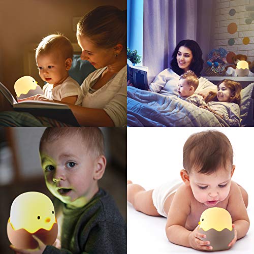 Night Light for Kids | Baby Nursery Lamp with Touch Controls | Cute Chick Bedside Nightlight for Nursing/Breastfeeding | USB Rechargeable | Newborn or Toddler Bedroom Decor for Boys and Girls