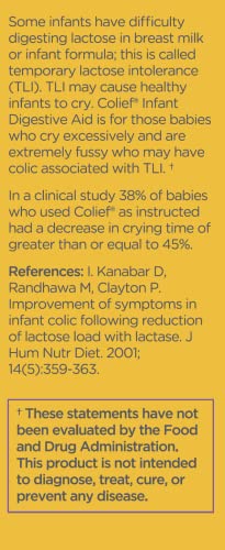 Colief Infant Digestive Aid | Gas Drops for Babies | Natural & Safe Infant Gas Relief | Reduces Baby Colic, Tummy Bloating, Fussing & Crying | 90 Servings | 0.5 Fl Oz