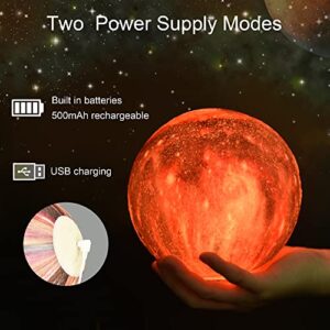 HYODREAM5.9' Moon Lamp Kids Night Light Galaxy Lamp 16 Colors LED Moon Light with Rechargeable Battery Touch & Remote Control as Birthday Gifts for Boys/Girls/Kids