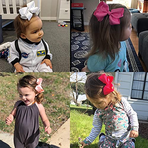 WillingTee 40colors 4.5" Hair Bows for Girls Grosgrain Ribbon Big Hair Bows Alligator Clips Hair Accessories for Baby Girls Infants Toddlers Teens Kids Children 40 Colors