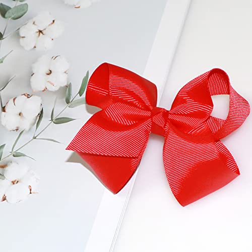 WillingTee 40colors 4.5" Hair Bows for Girls Grosgrain Ribbon Big Hair Bows Alligator Clips Hair Accessories for Baby Girls Infants Toddlers Teens Kids Children 40 Colors
