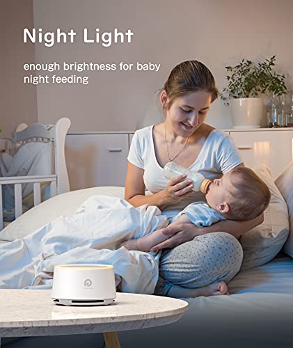 Dreamegg D1 Sound Machine Baby - White Noise Machine for Baby with Night Light, 24 High Fidelity Sounds, Timer & Memory Feature, Noise Machine for Baby Adults, Home, Office, Travel (White)