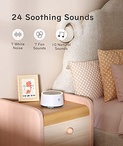 Dreamegg D1 Sound Machine Baby - White Noise Machine for Baby with Night Light, 24 High Fidelity Sounds, Timer & Memory Feature, Noise Machine for Baby Adults, Home, Office, Travel (White)