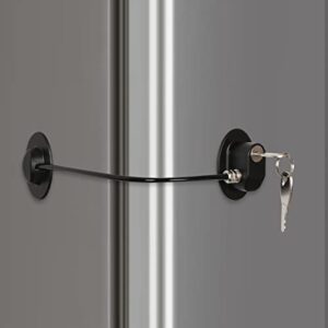 rezipo - refrigerator door lock with 2 keys, file drawer lock, freezer door lock and child safety cabinet lock by rezipo black