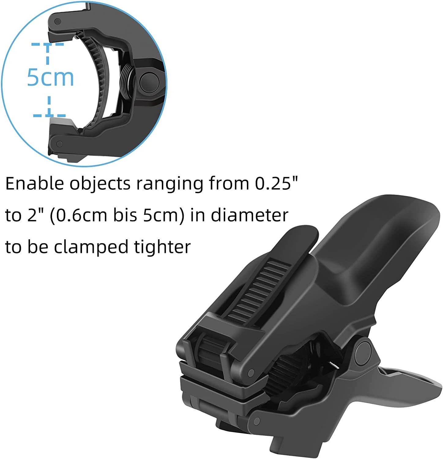 Jaw Flex Clamp Mount with Adjustable 8-Section Goose Neck Compatible with GoPro Hero (2018) GoPro Hero 7 6 5 4 3+ Session, Xiaomi Yi, Sjcam and Other Action Cameras