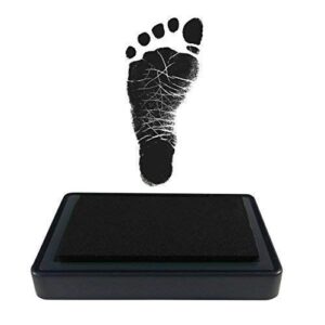 ReignDrop Ink Pad For Baby Footprint, Handprint, Create Impressive Keepsake Stamp, Non-Toxic and Acid-Free Ink, Easy To Wipe and Wash Off Skin, Smudge Proof, Long Lasting Keepsakes (Black)