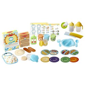 Melissa & Doug Mine to Love Mealtime Play Set for Dolls with Bottle, Pretend Baby Food Jars, Snack Pouch, More (24 pcs)