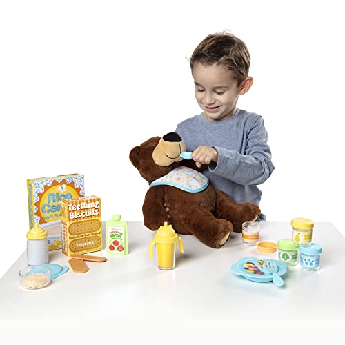 Melissa & Doug Mine to Love Mealtime Play Set for Dolls with Bottle, Pretend Baby Food Jars, Snack Pouch, More (24 pcs)