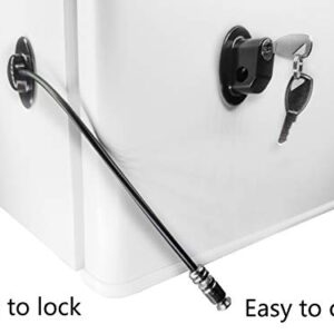 2 Pack Refrigerator Door Locks with 4 Keys, File Drawer Lock, Freezer Door Lock and Child Safety Cabinet Locks by REZIPO Black