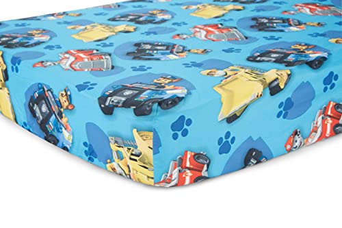 Paw Patrol Calling All Pups 4 Piece Toddler Bedding Set - Includes Quilted Comforter, Fitted Sheet, Top Sheet, and Pillow Case for Boys Bed, Blue